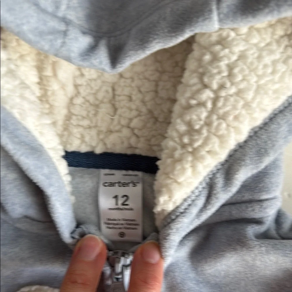 Carter’s Blue/Gray Elephant Zip-up Hoodie 12M